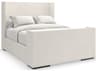 Classic Shelter Me Almost Black White Poplar Wood Upholstered Queen Panel Bed