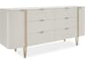 Classic Love At First Sight 6-Drawers White Birch Wood Double Dresser