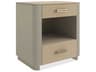 Classic 2-Drawers Beige Birch Wood Nightstand
