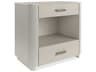 Classic 2-Drawers Gray Birch Wood Nightstand