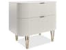 Classic 2-Drawers White Birch Wood Nightstand