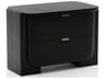 Overlap 2-Drawers Black Nightstand