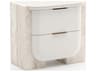 Overlap 2-Drawers Beige Nightstand