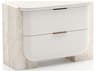 Overlap 2-Drawers Beige Nightstand