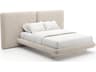 Overlap Beige Upholstered Queen Platform Bed