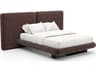 Overlap Brown Upholstered Queen Platform Bed