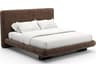 Overlap Brown Upholstered King Platform Bed