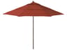 California Patio Umbrella Custom Madera Series Faux Wood Aluminum Market 11 Foot Octagon Pulley Lift Patio Umbrella