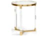Moravian Round Glass Clear Gold Side Table (Lg)