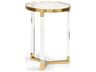 Moravian Round Glass Clear Gold Side Table (Sm)