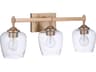 Stellen 3-Light Satin Brass Glass Vanity Light