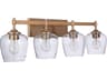 Stellen 4-Light Satin Brass Glass Vanity Light