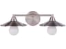 Isaac 2-Light Brushed Polished Nickel Vanity Light