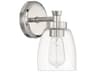 Henning 1-Light Polished Nickel Glass Wall Sconce