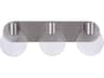 Glisten 3-Light Brushed Polished Nickel Glass LED Vanity Light