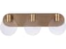 Glisten 3-Light Satin Brass Glass LED Vanity Light