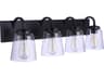 Elsa 4-Light Flat Black Vanity Light