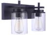 Reeves 2-Light Flat Black Vanity Light
