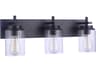 Reeves 3-Light Flat Black Vanity Light