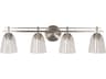Drake 4-Light Brushed Polished Nickel Glass Vanity Light