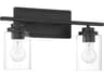 Clark 2-Light Flat Black Vanity Light