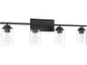 Clark 4-Light Flat Black Vanity Light