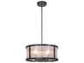 Danbury 4-Light Matte Black Glass Drum Pendant