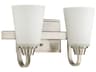 Grace 2-Light Brushed Polished Nickel Glass Vanity Light