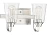 Grace 2-Light Brushed Polished Nickel Glass Vanity Light
