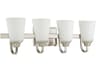 Grace 4-Light Brushed Polished Nickel Glass Vanity Light