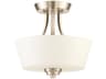 Grace 2-Light Brushed Polished Nickel Glass Semi Flush Mount