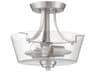 Grace 2-Light Brushed Polished Nickel Glass Semi Flush Mount