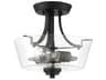 Grace 2-Light Espresso Bronze Glass Semi Flush Mount