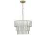Museo 12-Light Satin Brass Glass Drum Pendant
