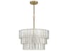 Museo 9-Light Satin Brass Glass Tiered Pendant