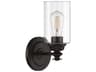 Dardyn 1-Light Flat Black Glass Vanity Light