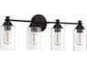 Dardyn 4-Light Flat Black Glass Vanity Light