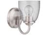 Serene 1-Light Brushed Polished Nickel Glass Vanity Light