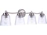 Tyler 4-Light Brushed Polished Nickel Glass Vanity Light