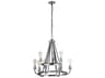 Randolph 9-Light Flat Black Brushed Polished Nickel Tiered Chandelier