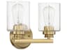 Bolden 2-Light Satin Brass Glass Vanity Light