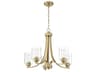 Bolden 5-Light Satin Brass Glass Cylinder Chandelier