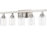 Chicago 5-Light Brushed Polished Nickel Glass Vanity Light