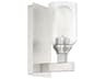 Chicago 1-Light Brushed Polished Nickel Glass Vanity Light