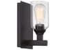Chicago 1-Light Flat Black Glass Vanity Light