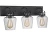 Trystan 3-Light Flat Black Glass Vanity Light