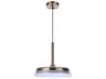 Centric Satin Brass Glass LED Dome Pendant