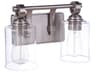 Romero 2-Light Brushed Polished Nickel Glass Vanity Light