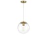 Gaze 1-Light Satin Brass Glass Globe Mini Pendant