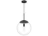 Gaze 1-Light Flat Black Globe Pendant